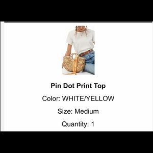 White yellow polka dot shirt. Brand New with tags!